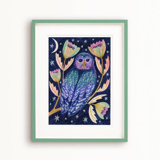 Midnight Owl Art Print: A3 - Large