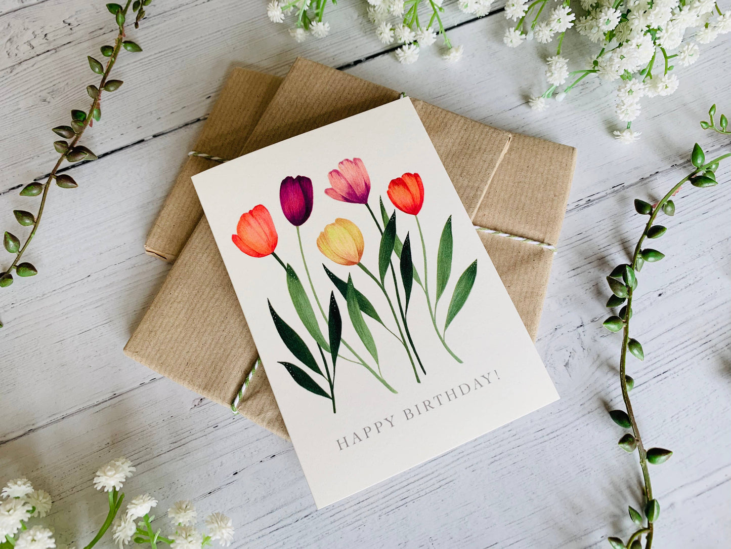 Happy Birthday Tulips Greeting Card