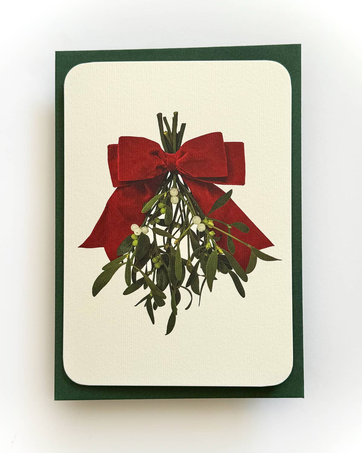 Mistletoe Bow Christmas Greeting Card