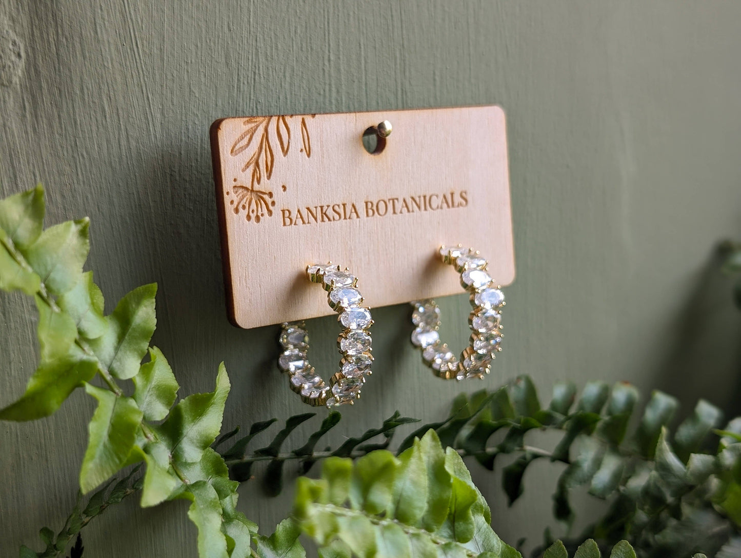 Gold Cubic Zirconia Hoop Earrings