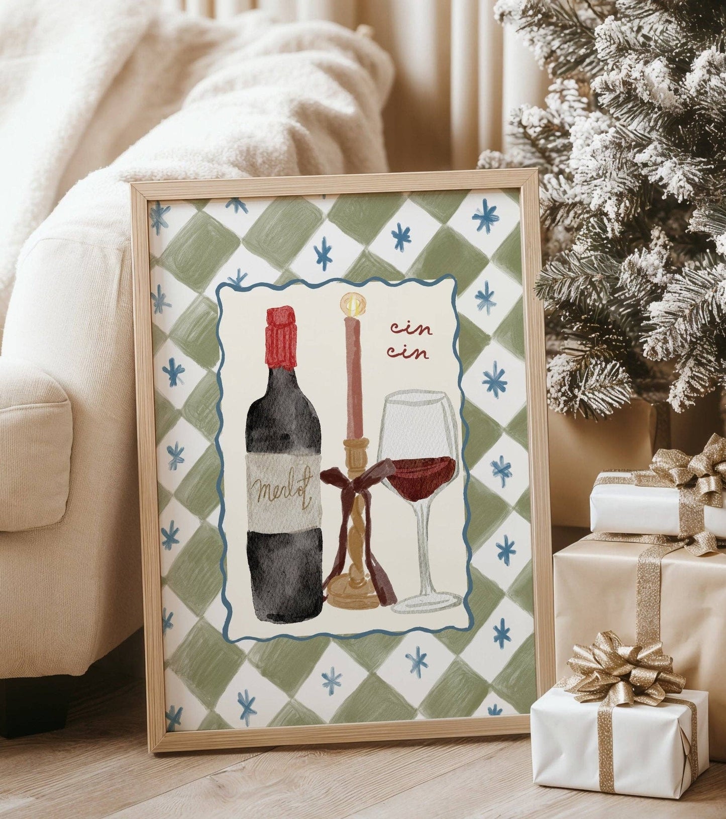 Cin Cin Red Wine Print: A4