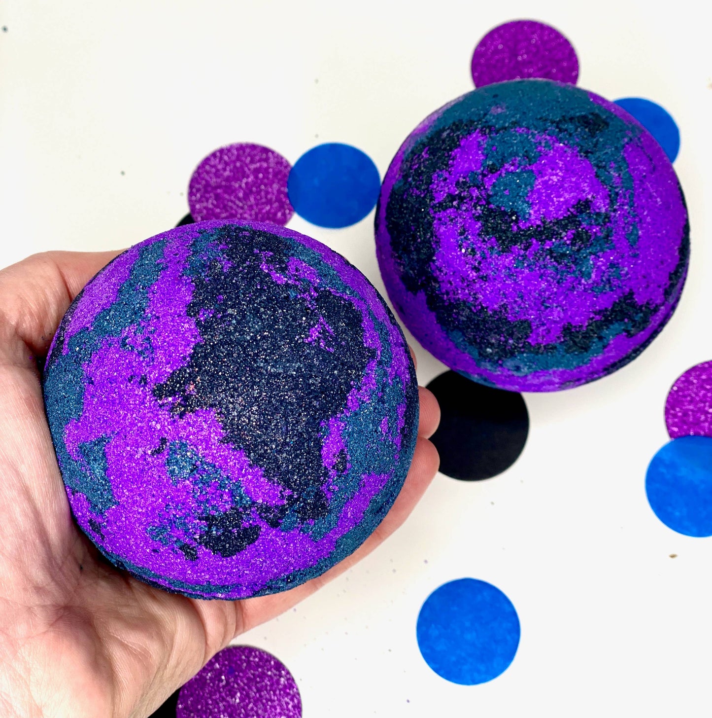 Handmade Galaxy Large XL Sphere Blackcurrant Bath Bomb