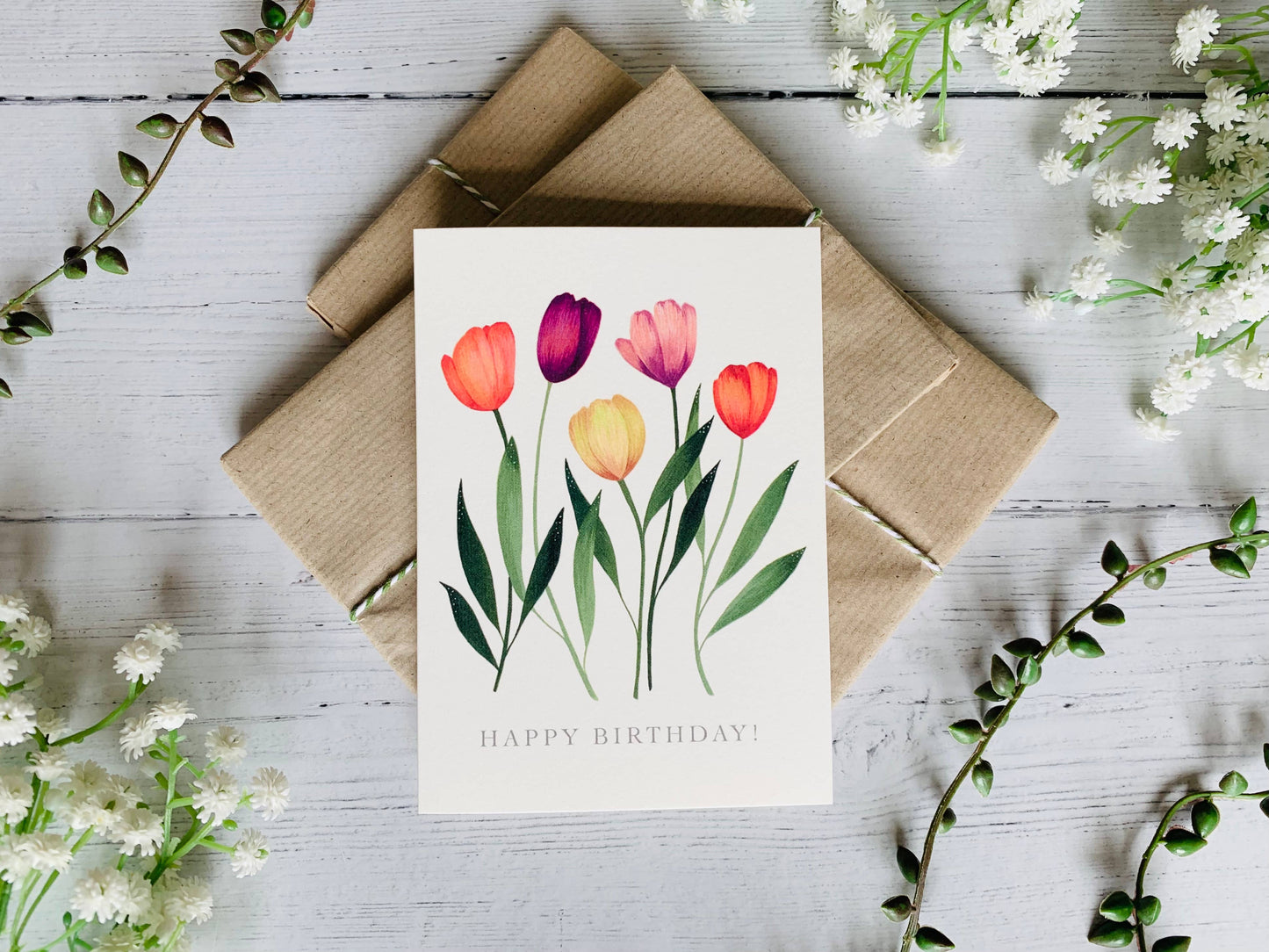 Happy Birthday Tulips Greeting Card