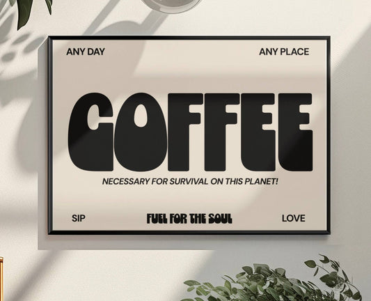 Coffee Typography print: A4