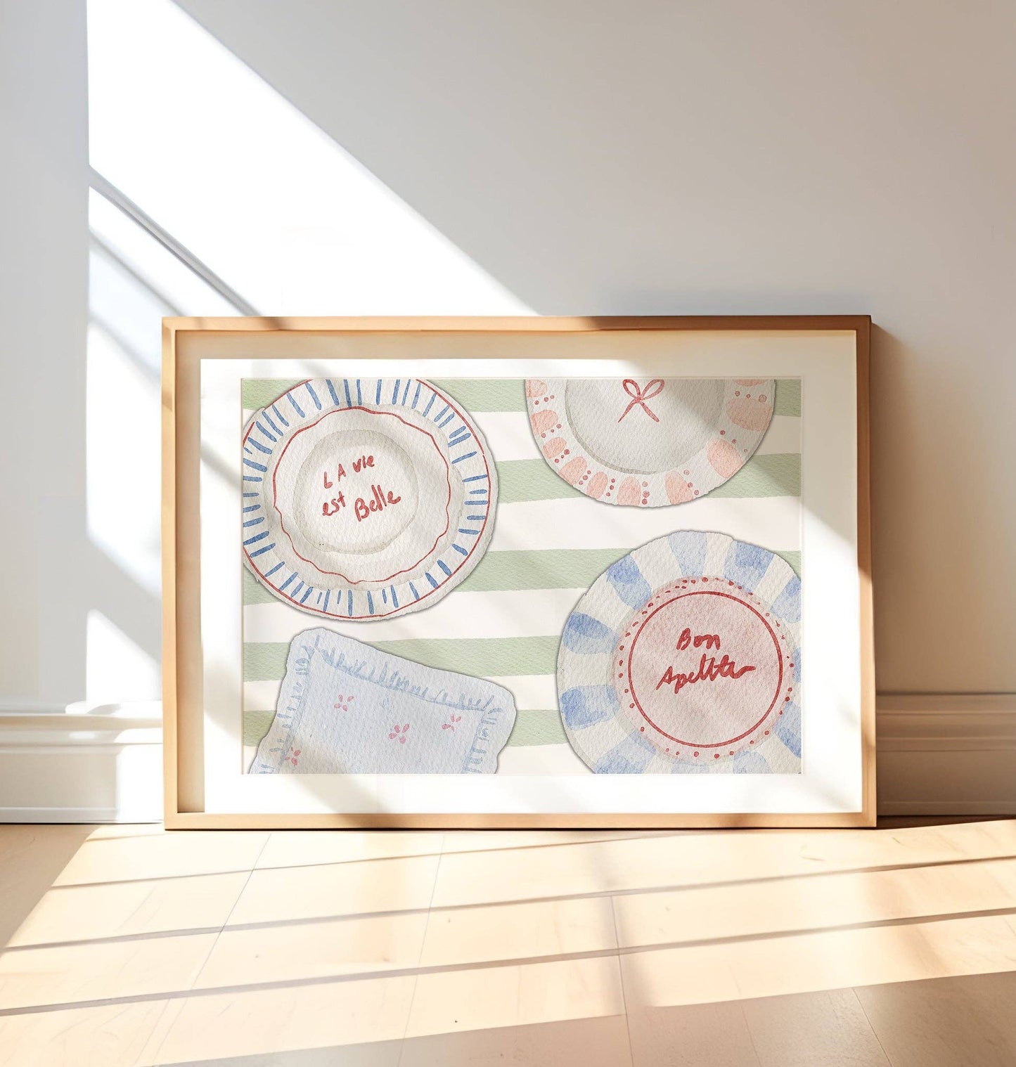 Tablescape Sage Kitchen Print: A4