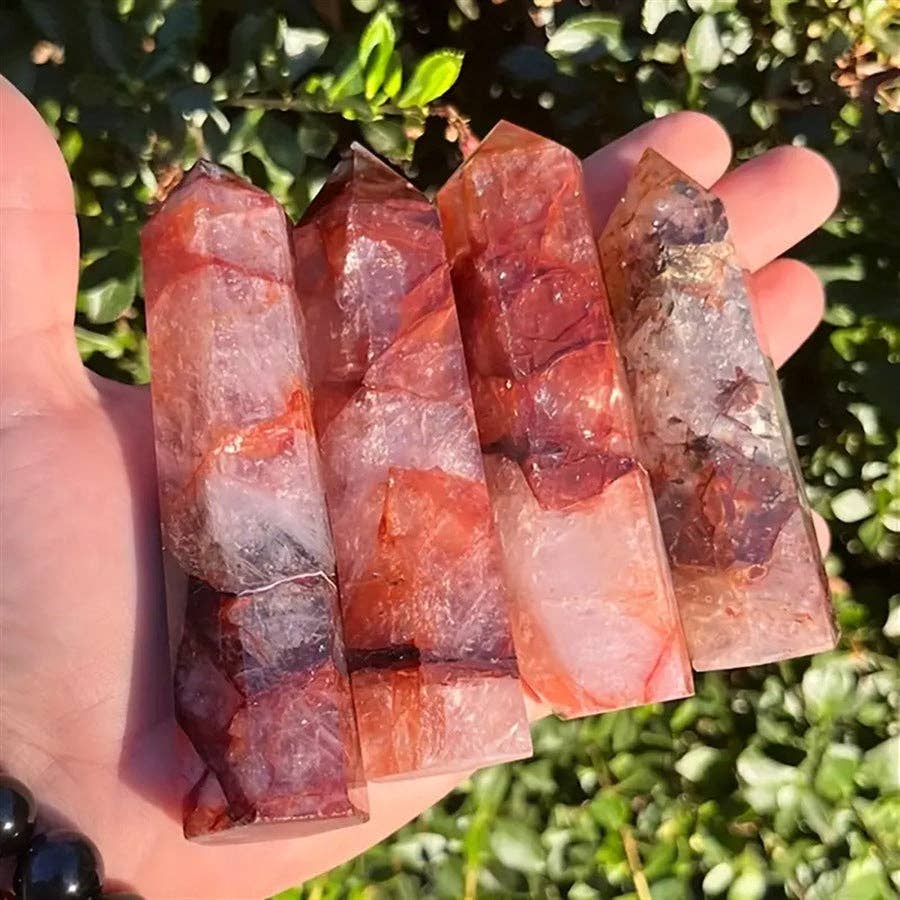 Hematoid Quartz Fire Quartz Tower Point
