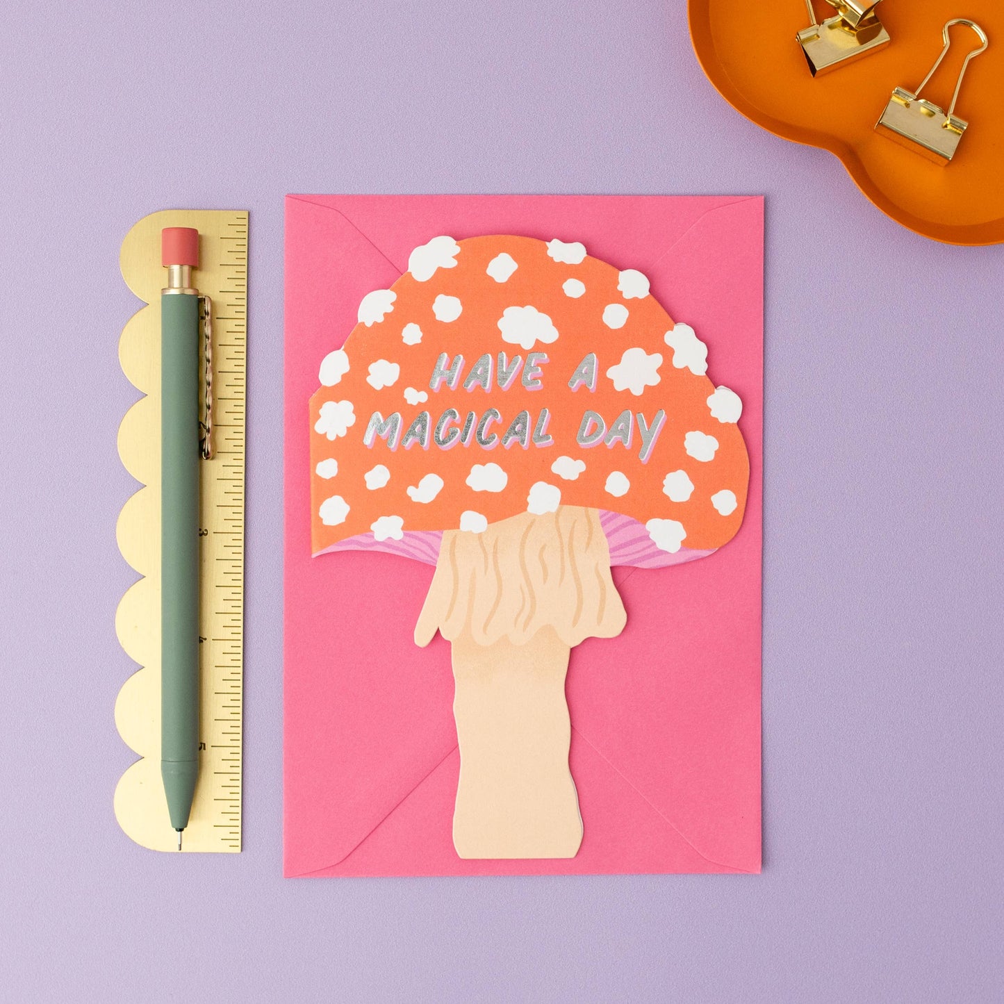 Mushroom Birthday Card | Magical Day Shape Card & Foil