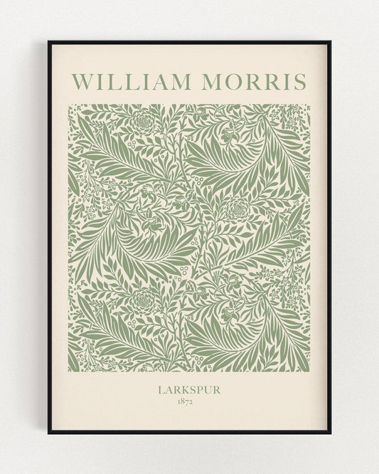 William Morris Larkspur Green Print: A3