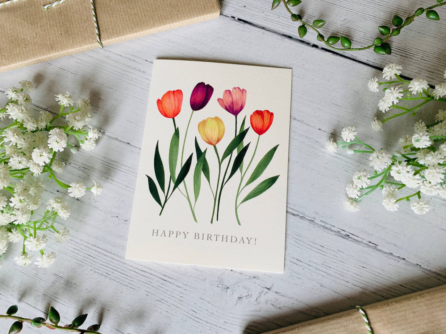 Happy Birthday Tulips Greeting Card