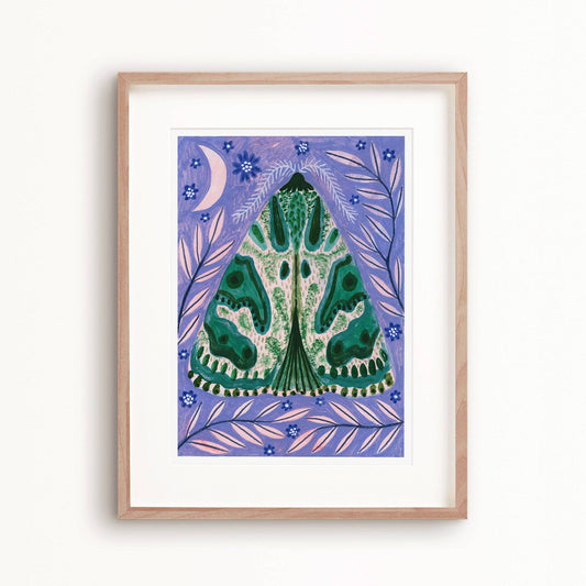 Teal Luna Moth Art Print: A4 - Medium