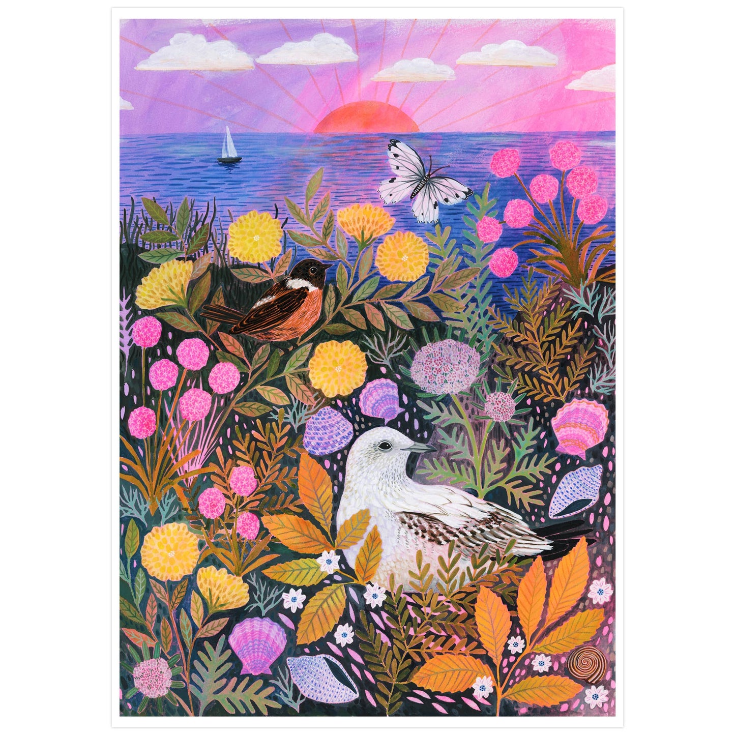 Clifftop Meadow Art Print: A3 - Large