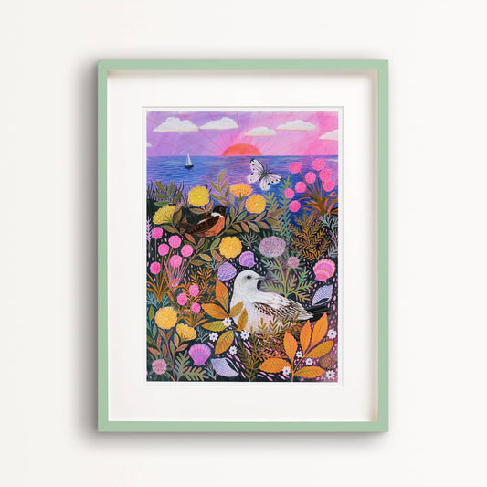 Clifftop Meadow Art Print: A4 - Medium