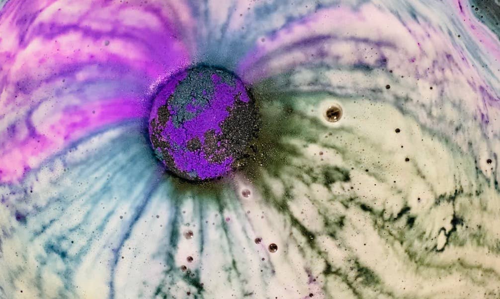 Handmade Galaxy Large XL Sphere Blackcurrant Bath Bomb