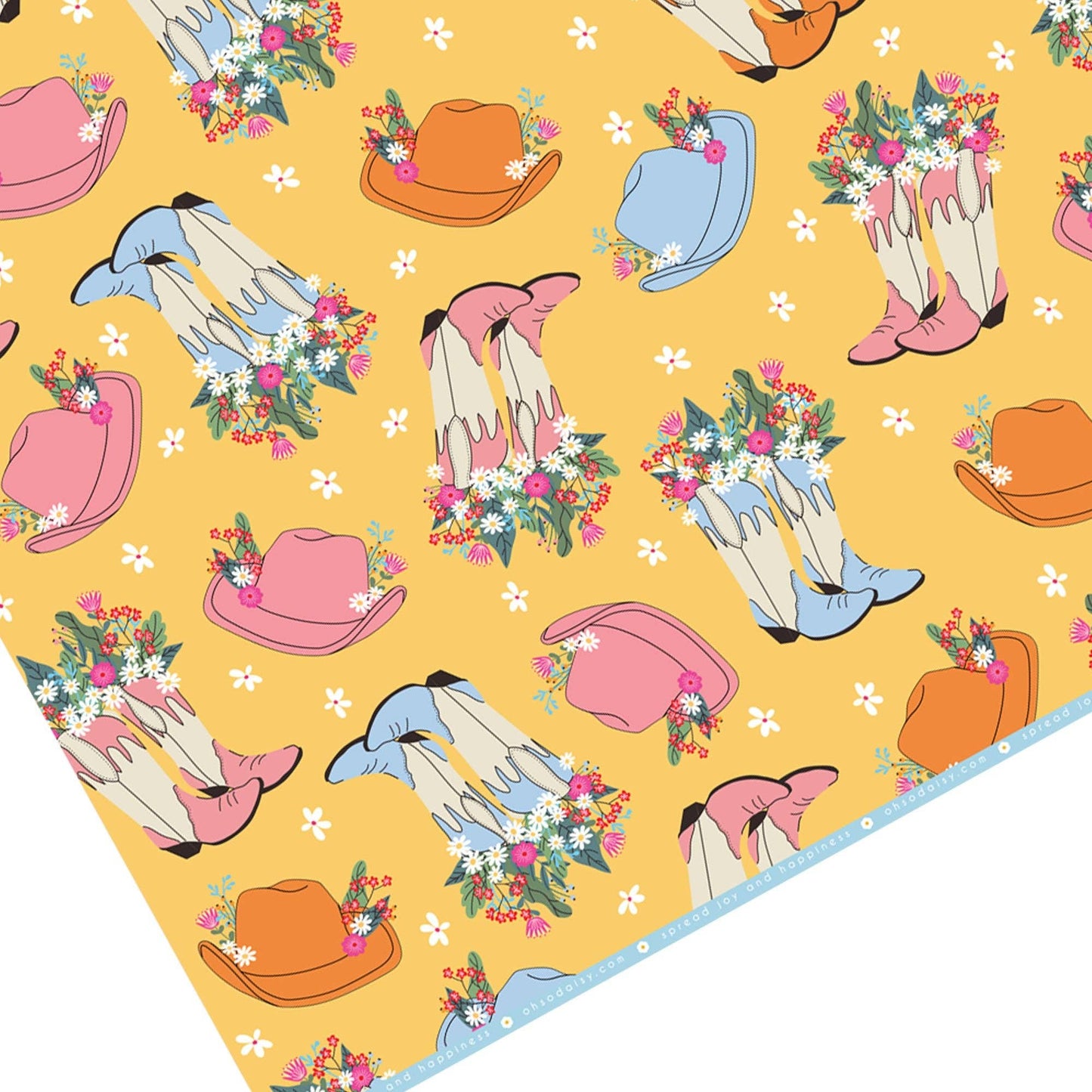 HOWDY COWGIRL GIFT WRAP SHEET