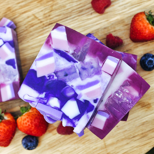 3 Berries - Handmade Soap Bar: Half bar