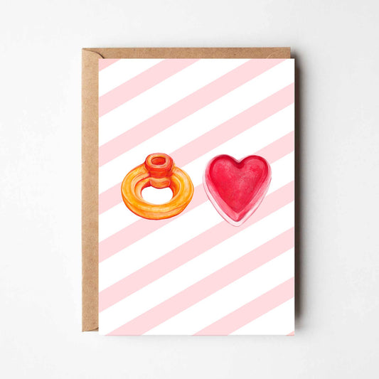Engagement Sweet Wedding Food Themed Striped Greeting Card