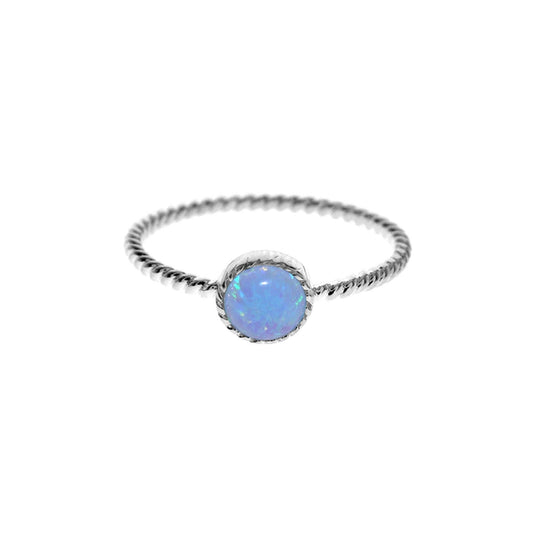 Blue Opalique Rope Ring