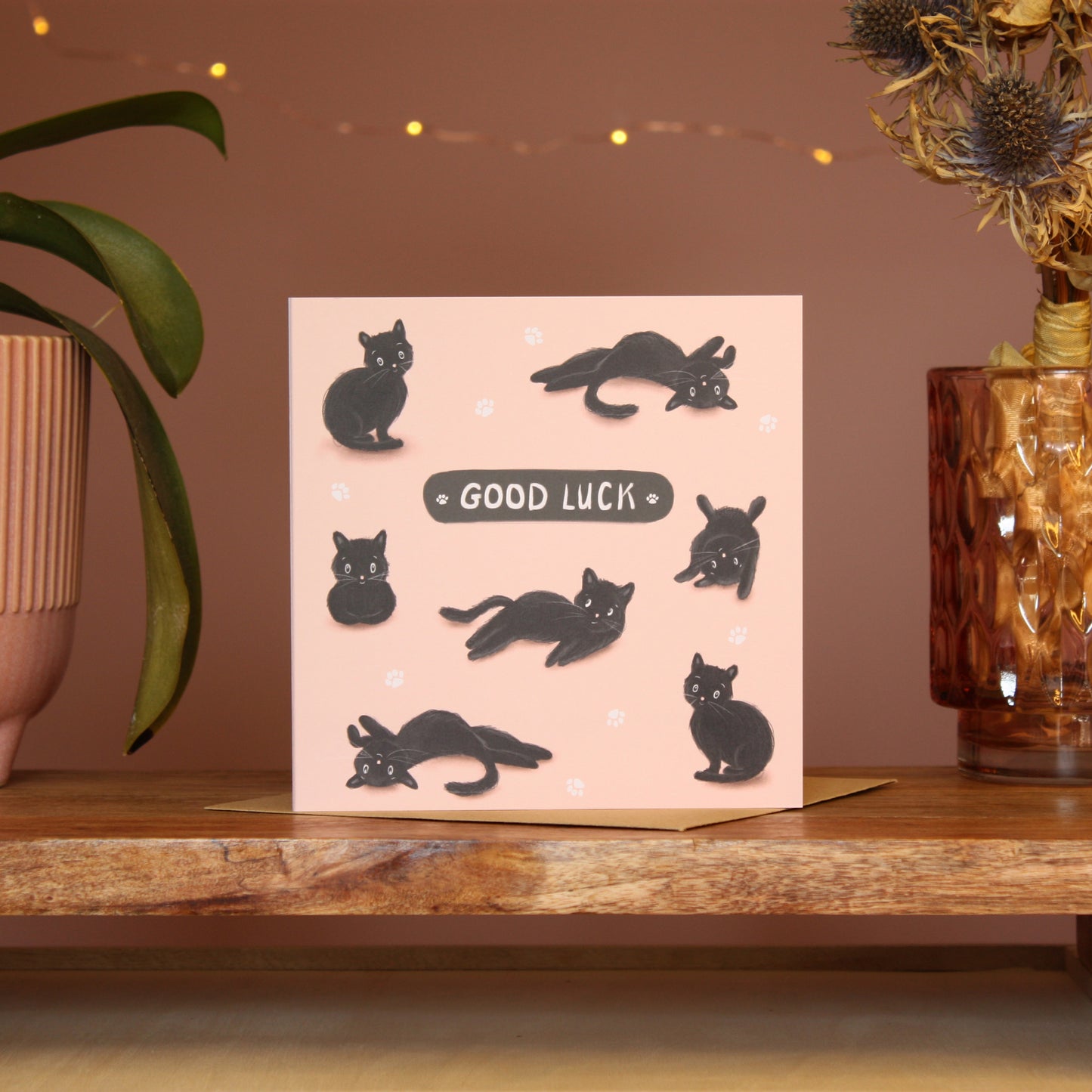 Black Cats Good Luck Greeting Card