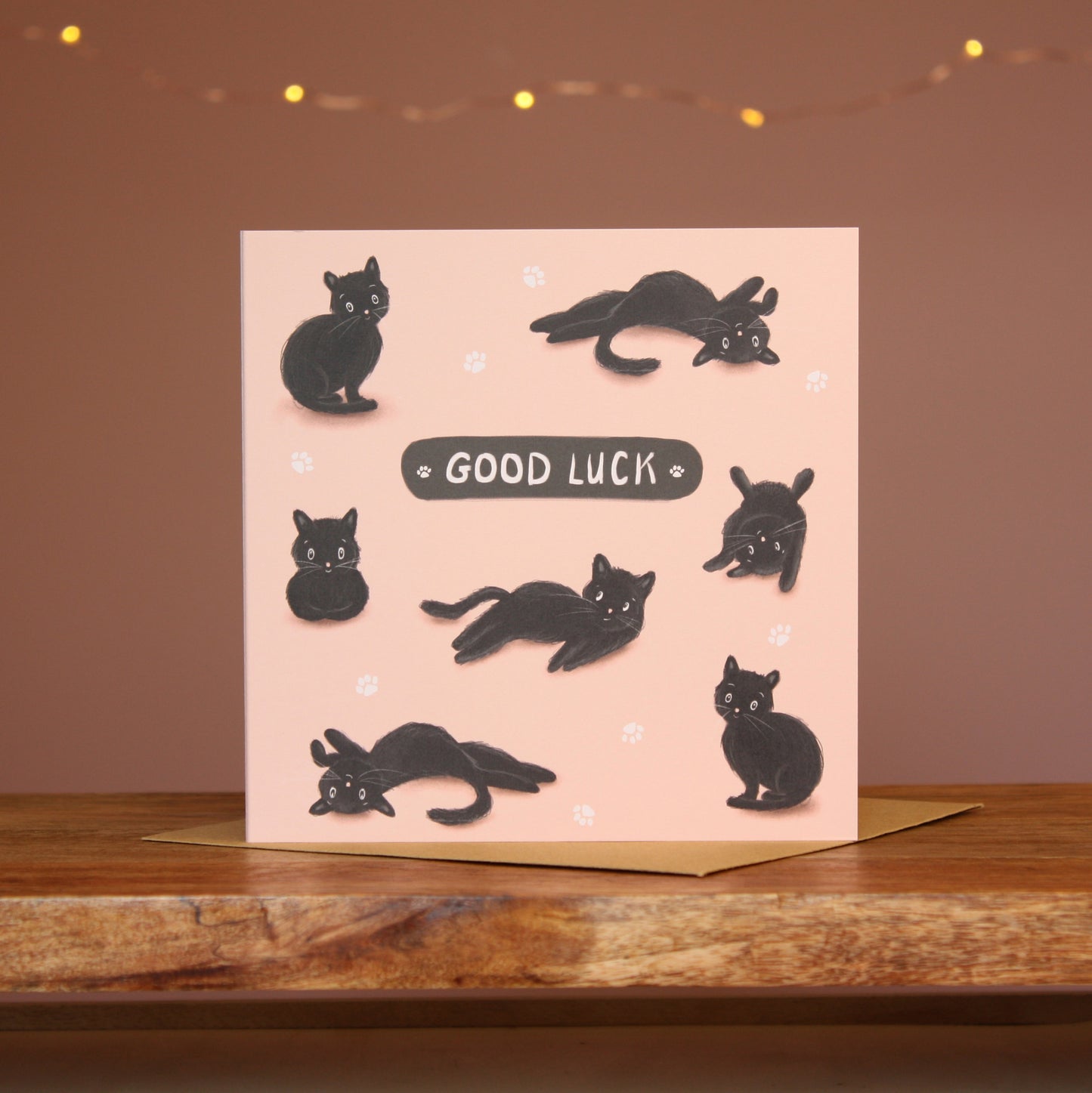 Black Cats Good Luck Greeting Card