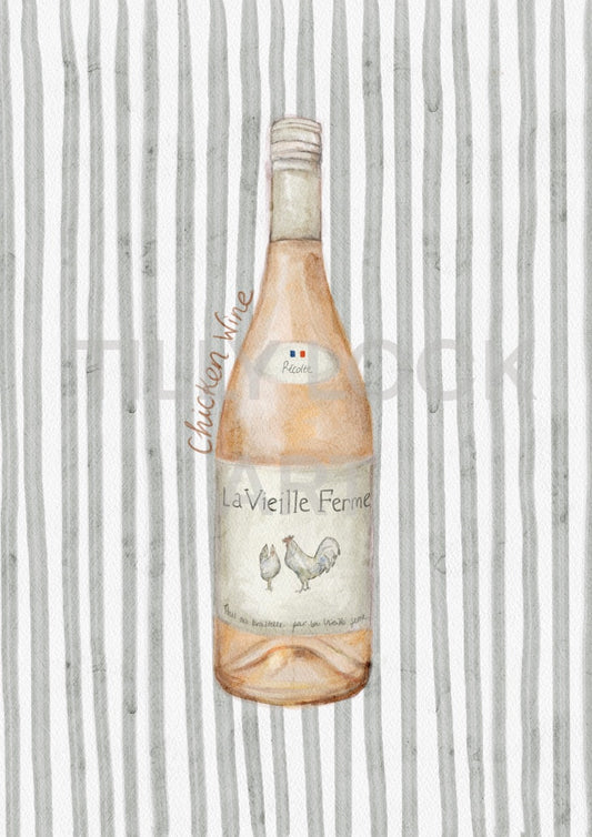 STRIPY CHICKEN WINE ~ OLIVE