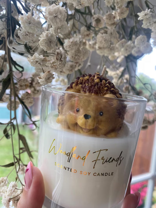 Handmade Hedgehog Candle: Blackberry & Bay Scented, Animal Home Decor