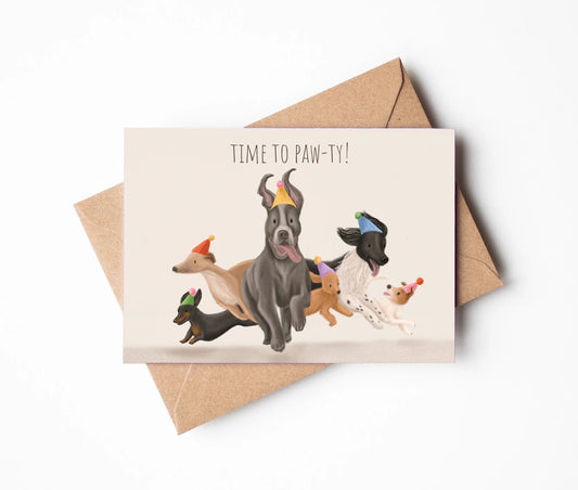 Time to Paw-ty Dog Greeting Card