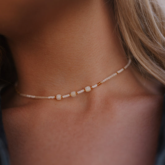 Pasir Mother of Pearl Beaded Necklace