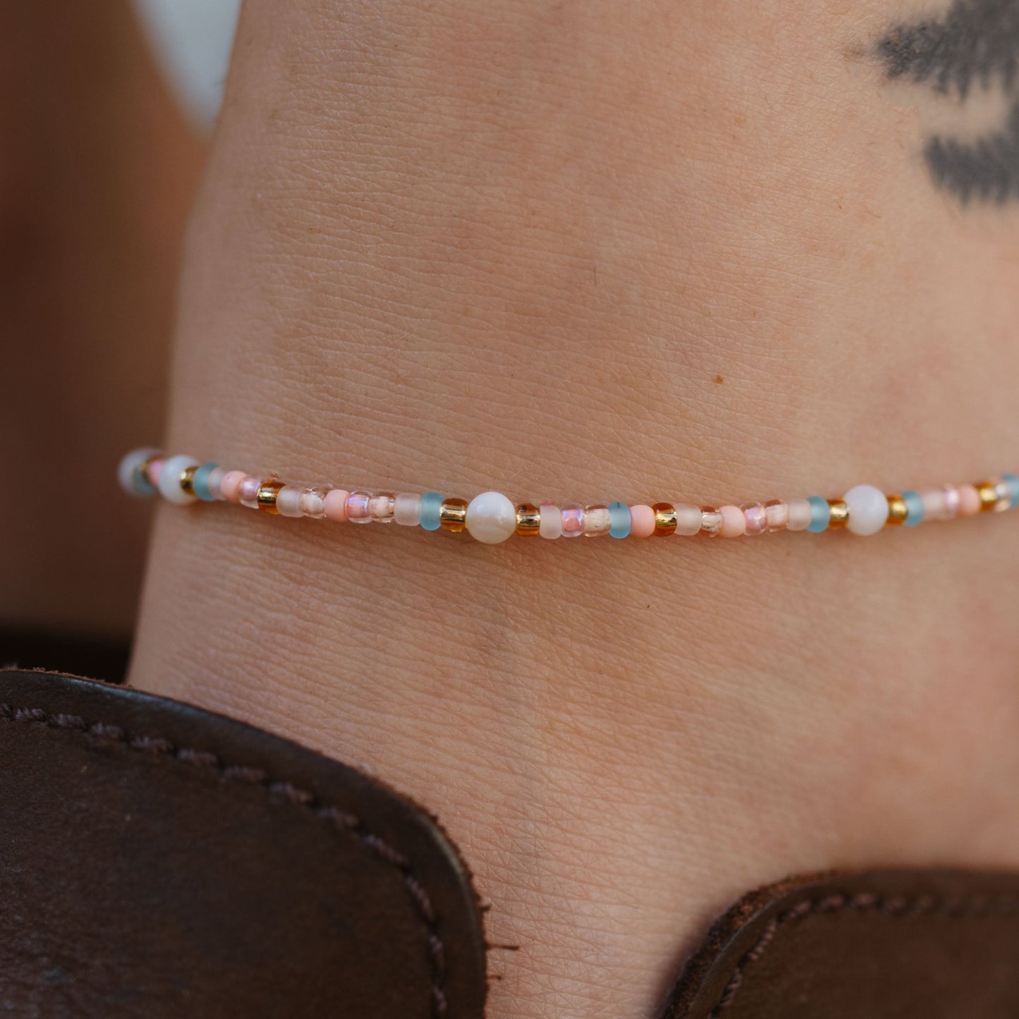 Surya Golden Beaded Anklet