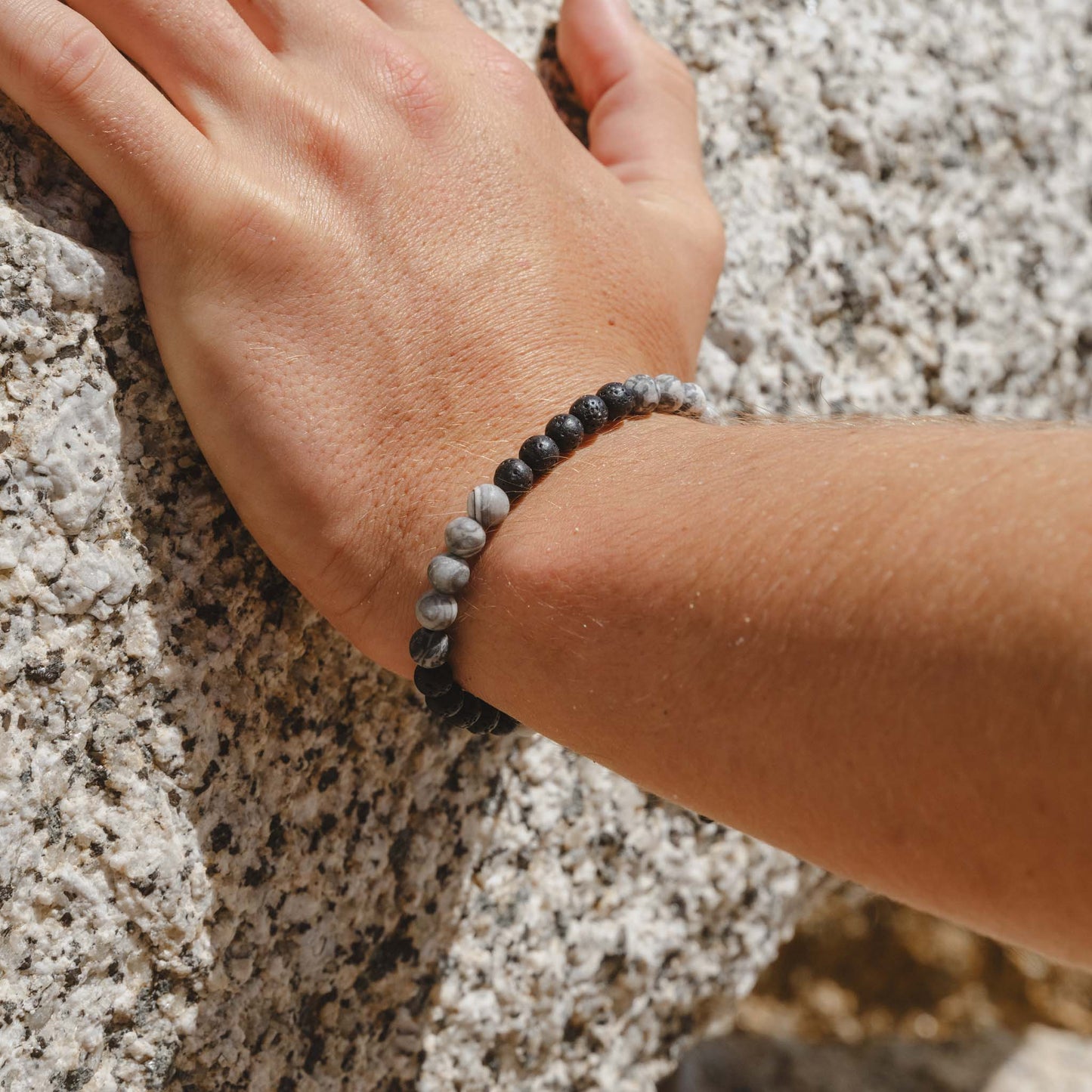 Sekumpul Natural Stone Beaded Mens Bracelet