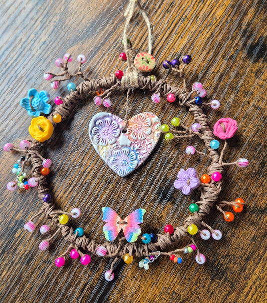 Handmade Clay & Beaded Wreaths (16cm Diameter Approx)