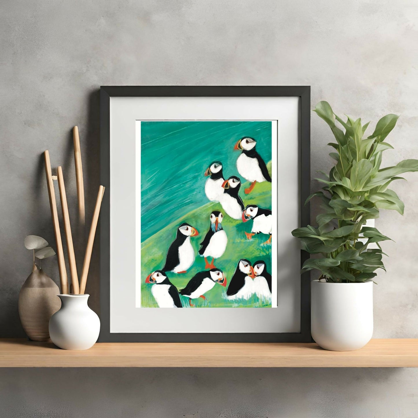 Coastal Artwork - Puffin Circus