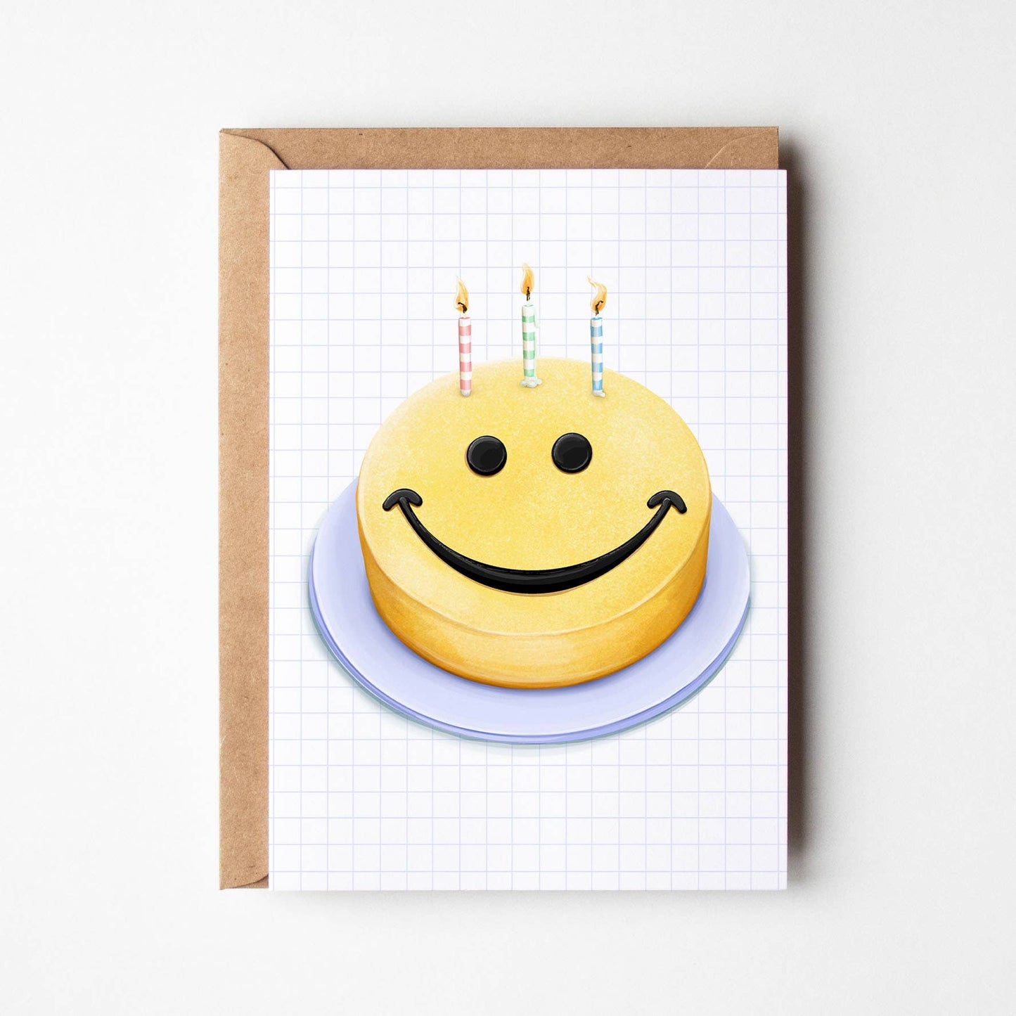 Smile Birthday 90's Food Candle Cake Greeting Card
