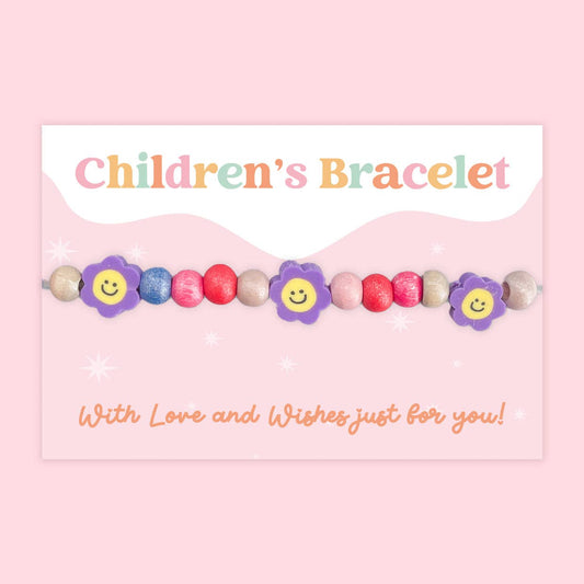 Smiley Flowers - Children's Beaded Bracelet