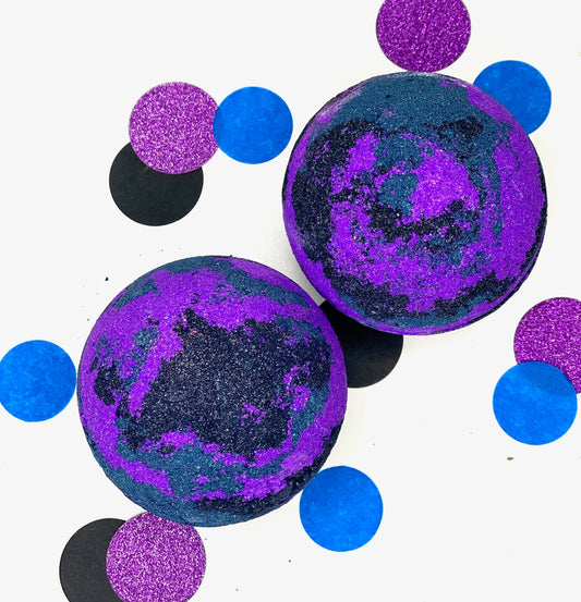 Handmade Galaxy Large XL Sphere Blackcurrant Bath Bomb