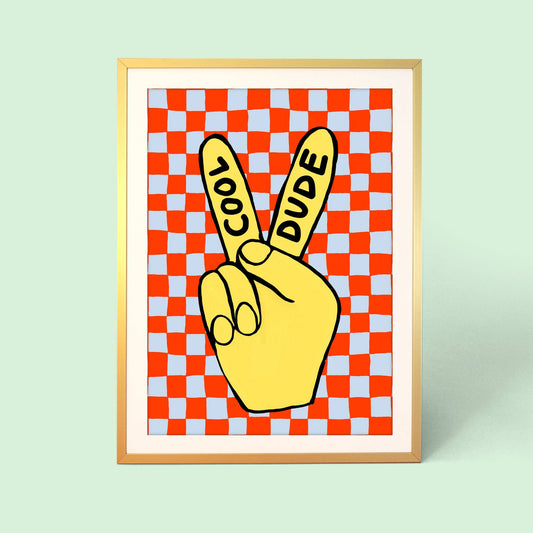 Cool Dude Checkerboard Print: A4