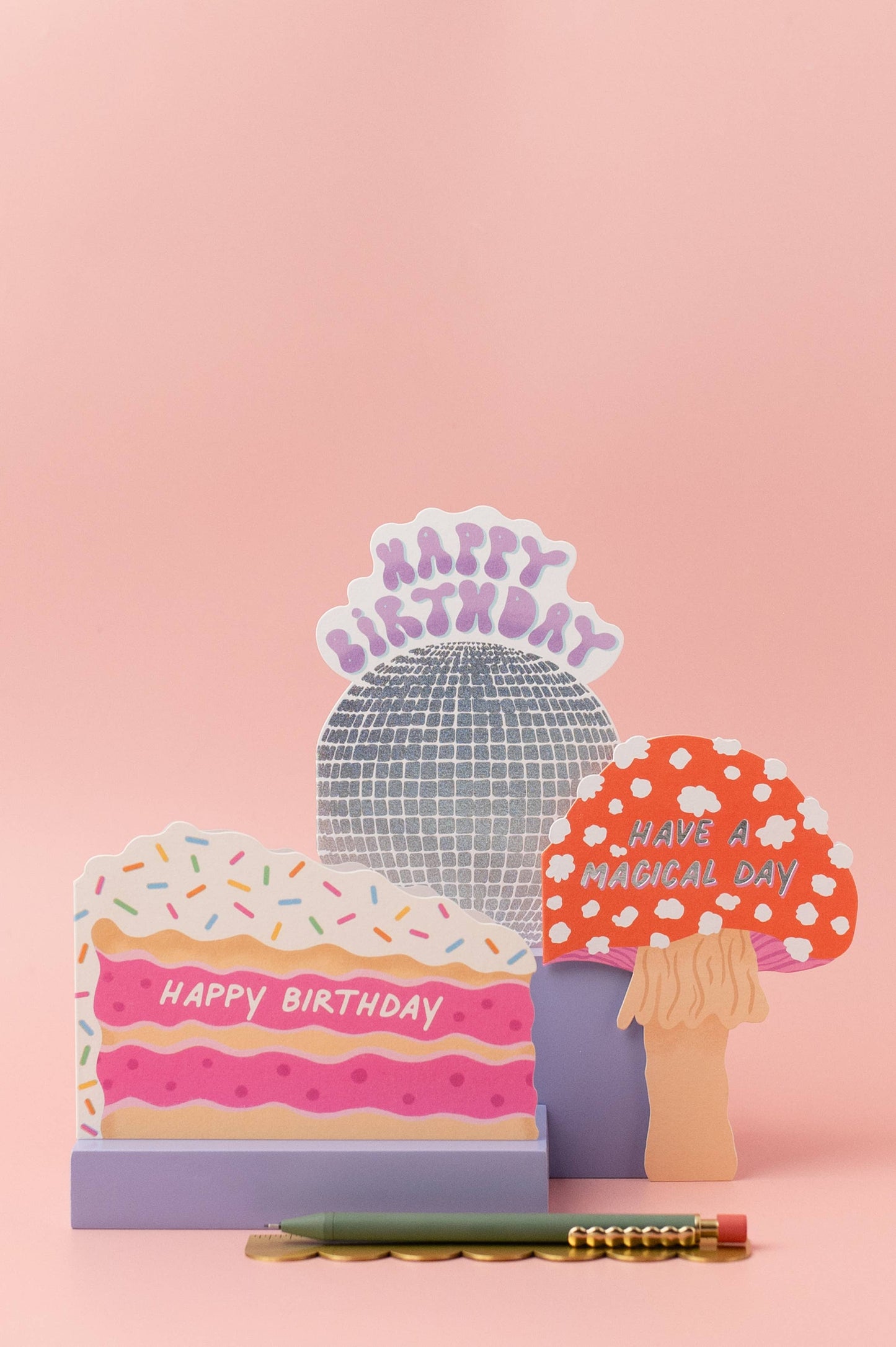 Mushroom Birthday Card | Magical Day Shape Card & Foil
