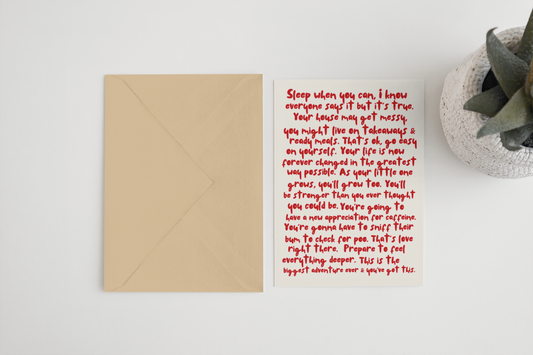 New Parents Advice A6/5x7 Card - Version 1: Naked (no clasp or cello) / A6