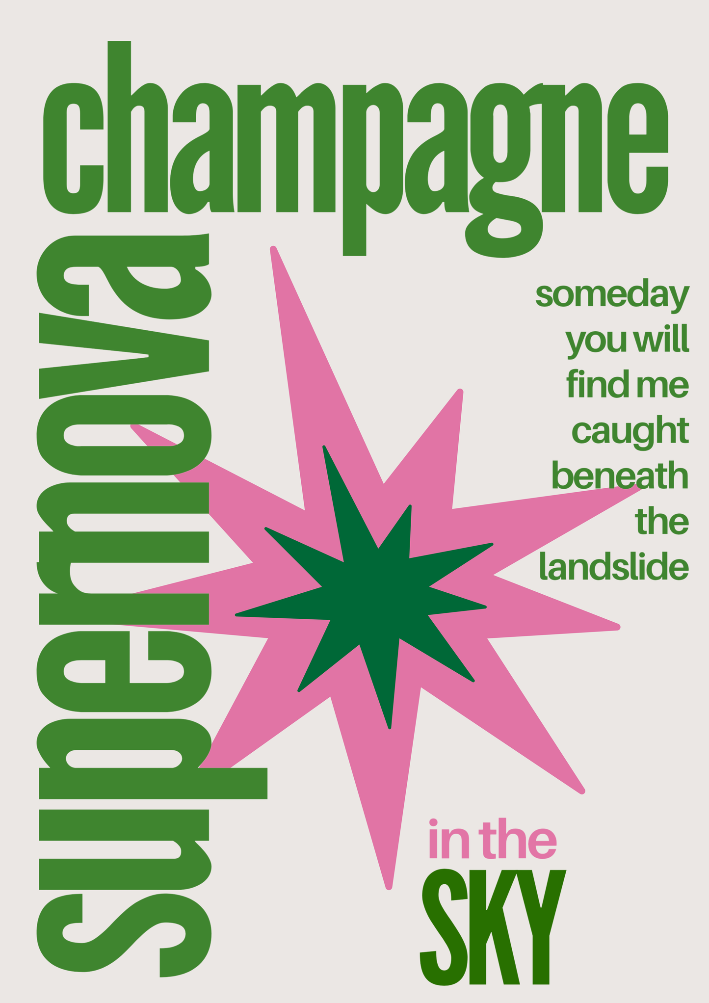 Champagne Supernova Oasis inspired print : A4