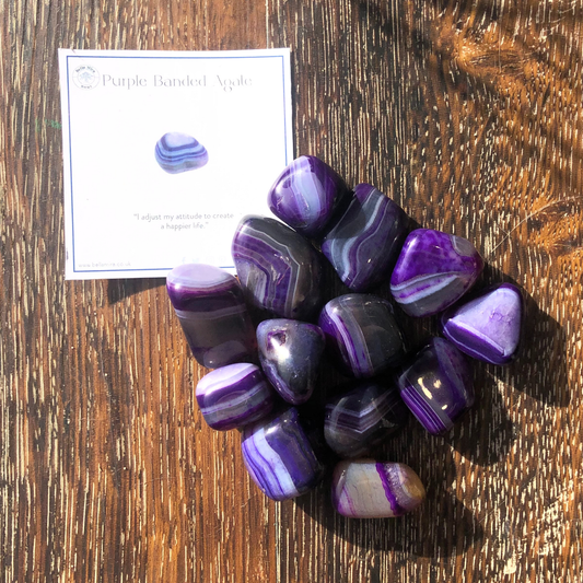 Purple Banded Agate Tumbler Stone