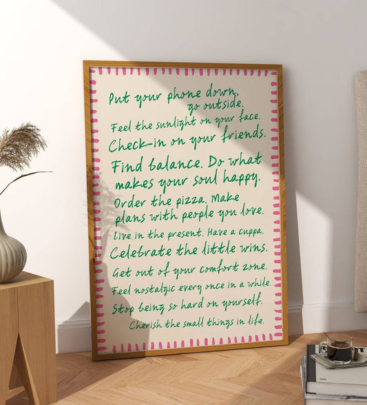 Feel Good Manifesto Print: A4