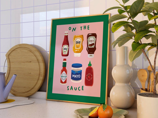 On The Sauce Kitchen Print: A4