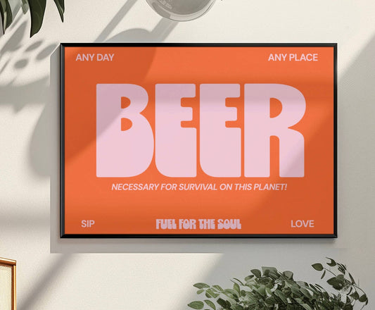 Beer Typography print: A4