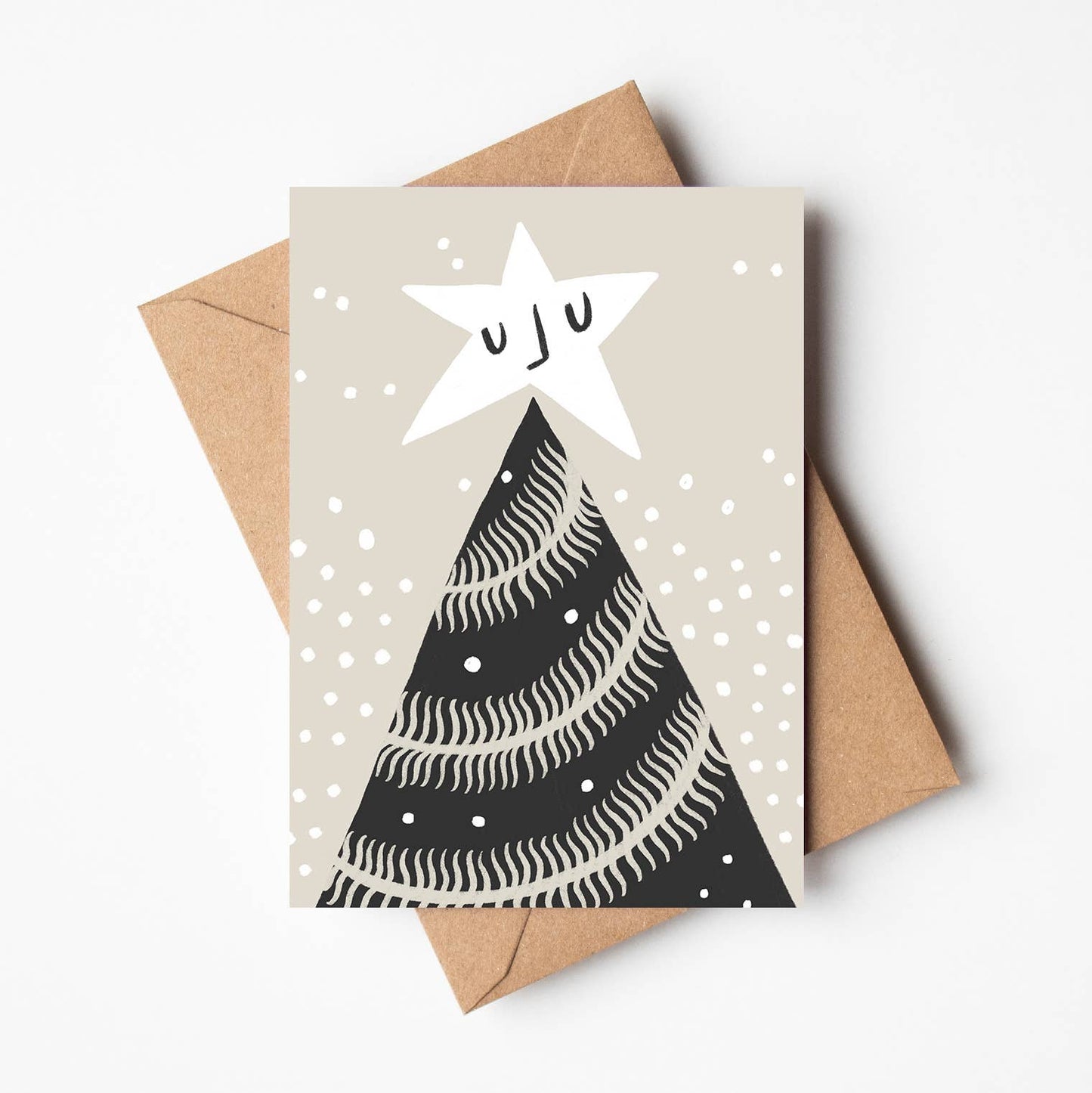 'Tinsel Tree' Modern Christmas Card: Naked