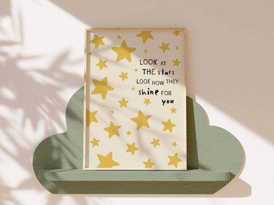 Look At The Stars Nursery Print: A4
