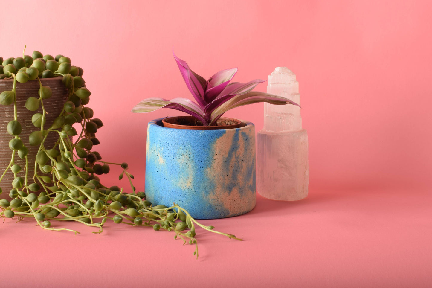 Small Plant Pot: Orange & Pink