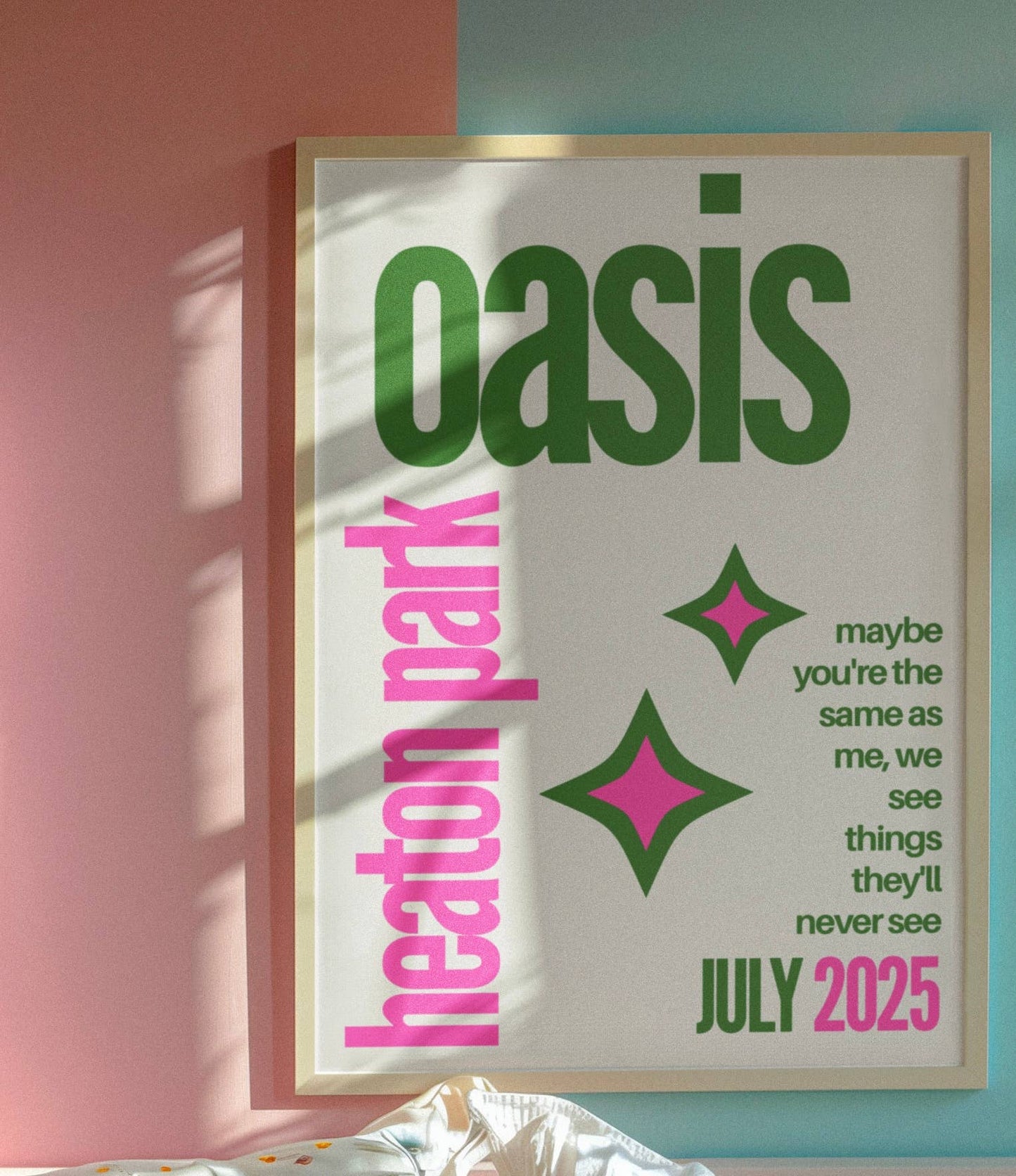 Oasis Heaton Park inspired print: A4