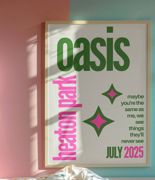 Oasis Heaton Park inspired print: A4