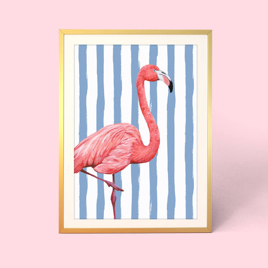 Flamingo Stripe Print: A4