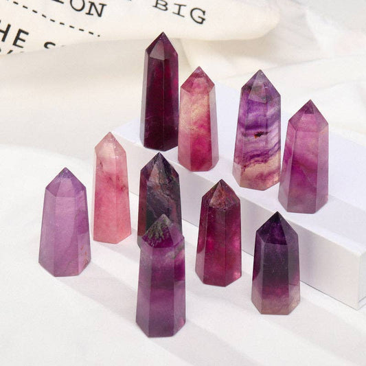 Purple Fluorite Crystal Obelisk Tower Point
