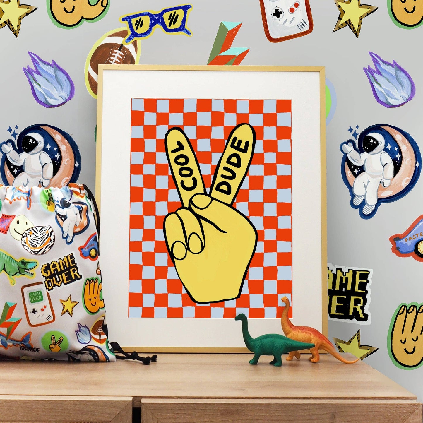 Cool Dude Checkerboard Print: A4